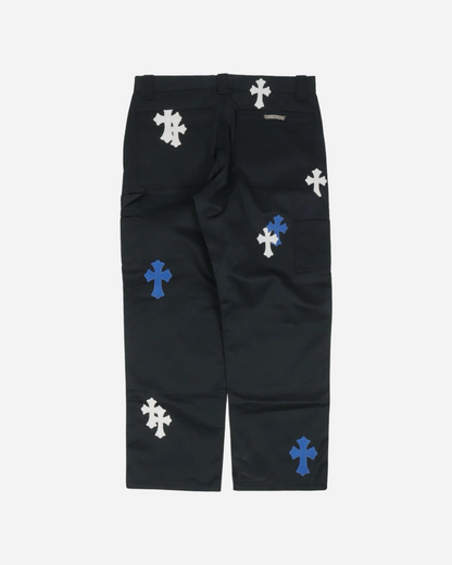 Chrome Hearts Multicolor Cross Patch Carpenter Pants 'Blue/White'