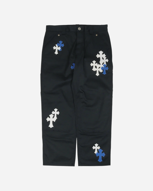 Chrome Hearts Multicolor Cross Patch Carpenter Pants 'Blue/White'