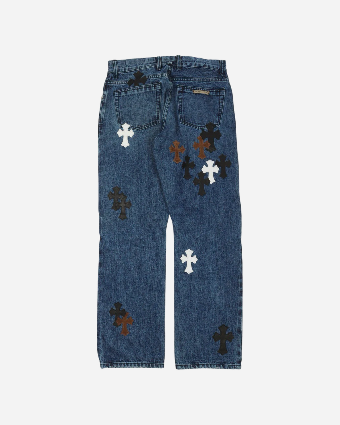 Chrome Hearts Fleur Knee Cross Patch Jeans 'Blue'