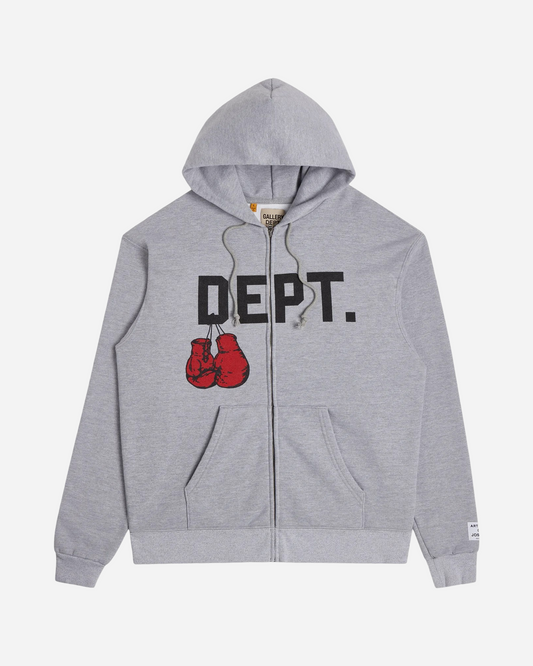 Gallery Dept. Boxing Merch Zip Hoodie 'Heather Grey'