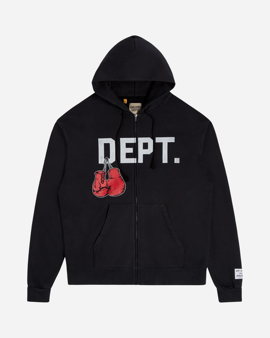 Gallery Dept. Boxing Merch Zip Hoodie 'Vintage Black'