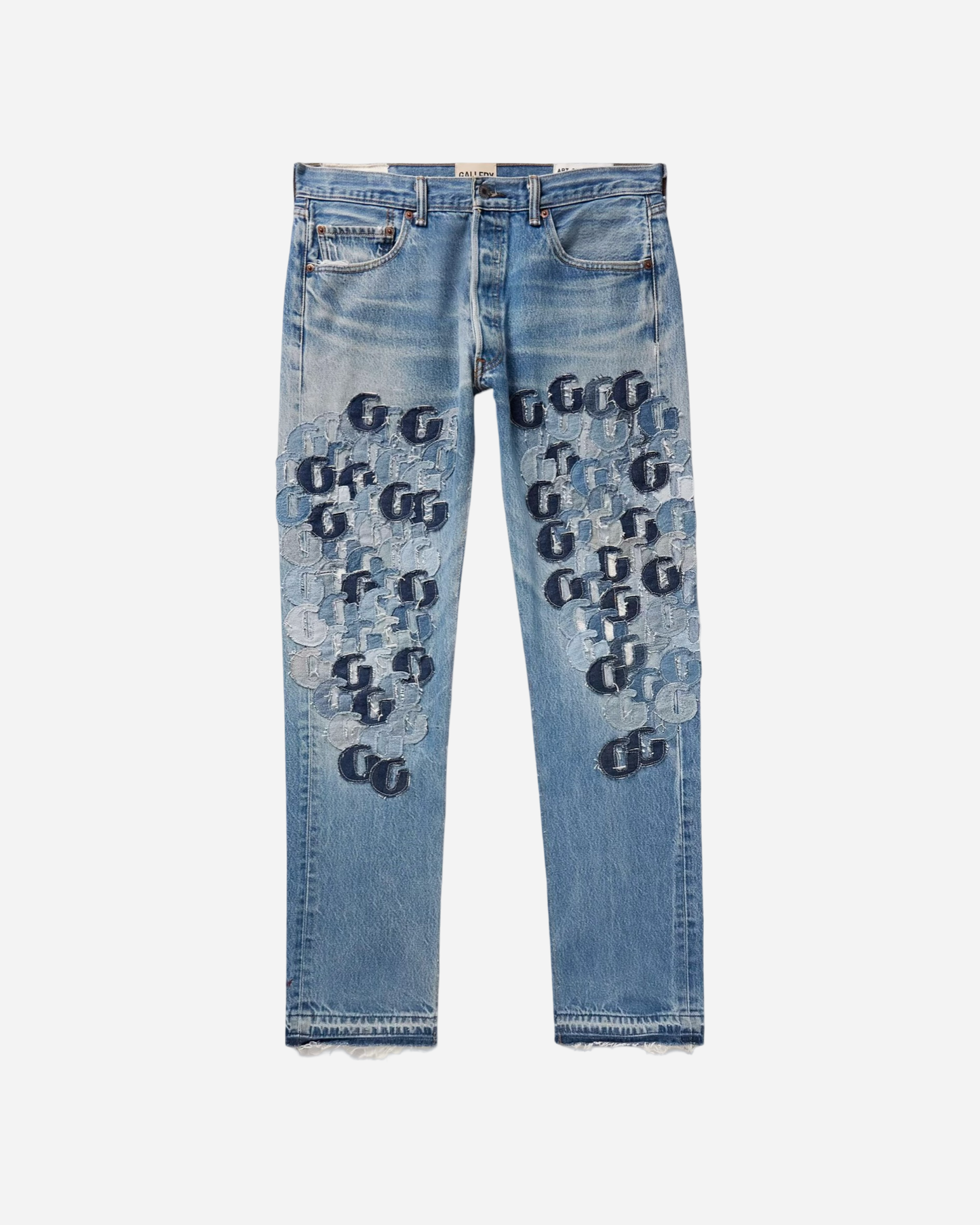 Gallery Dept. Super G Straight-Leg Logo-Appliquéd Distressed Jeans