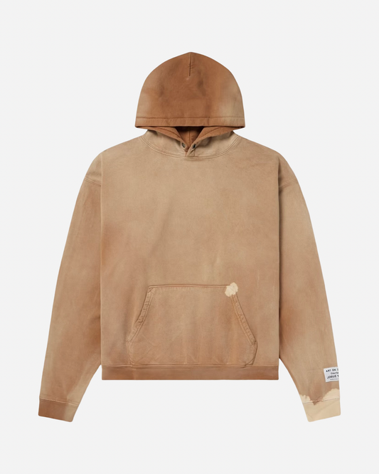 Gallery Dept. Ventura Logo-Appliquéd Distressed Cotton-Jersey Hoodie 'Brown'