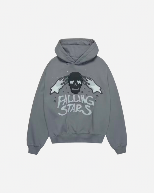 Broken Planet Market Hoodie 'Falling Stars' - Dark Grey