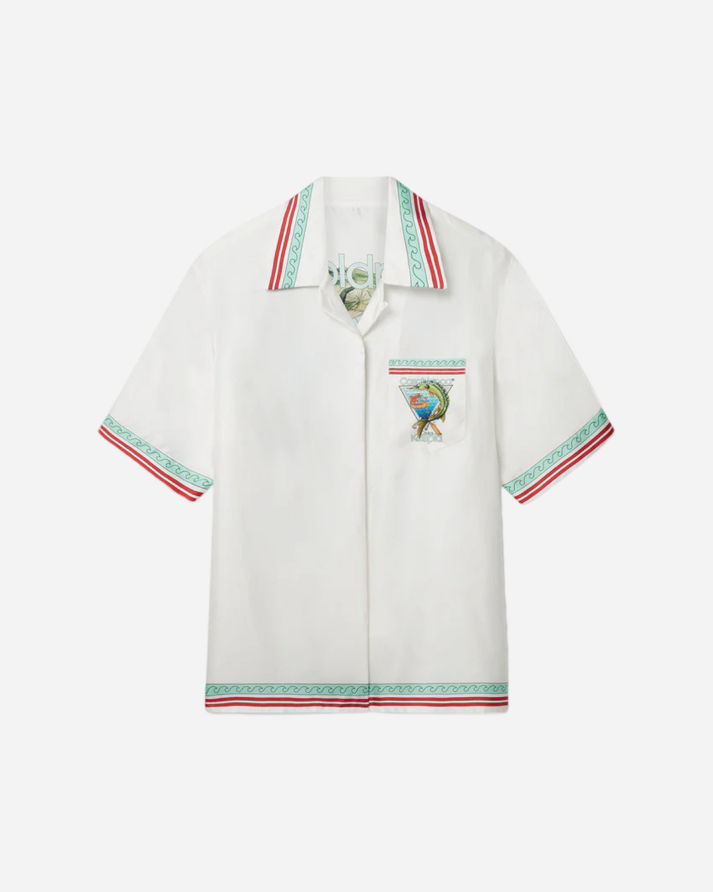 Casablanca Caviar Kaspia Cuban Collar Silk Shirt