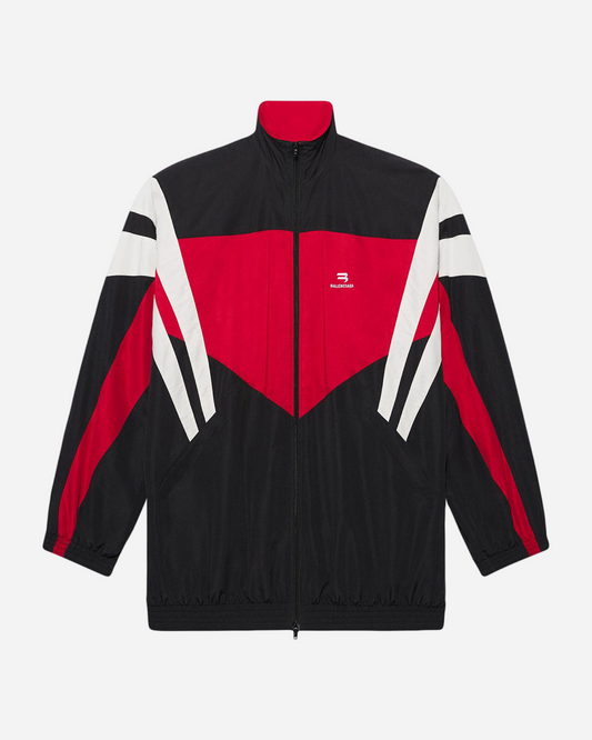 Balenciaga Sporty B Embroidered Track Jacket 'Black Red'