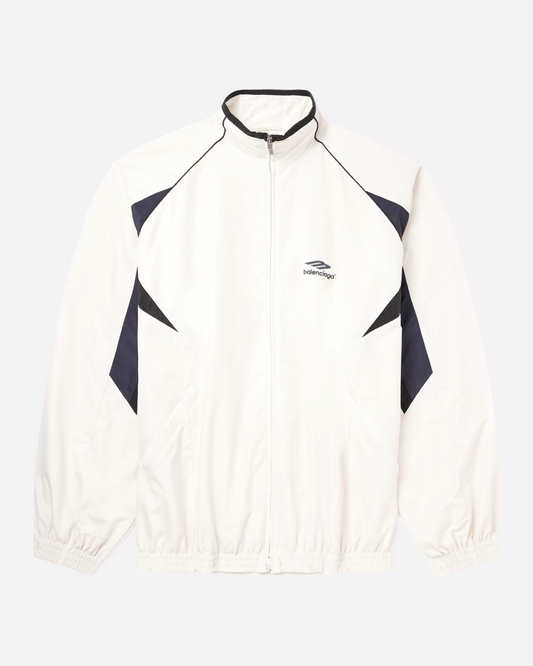 Balenciaga Oversized Logo-Embroidered Panelled Shell Track Jacket 'White'