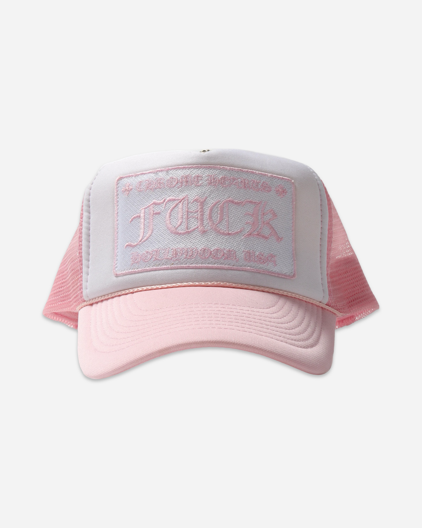 Chrome Hearts CH Hollywood Trucker Hat 'Pink/White'