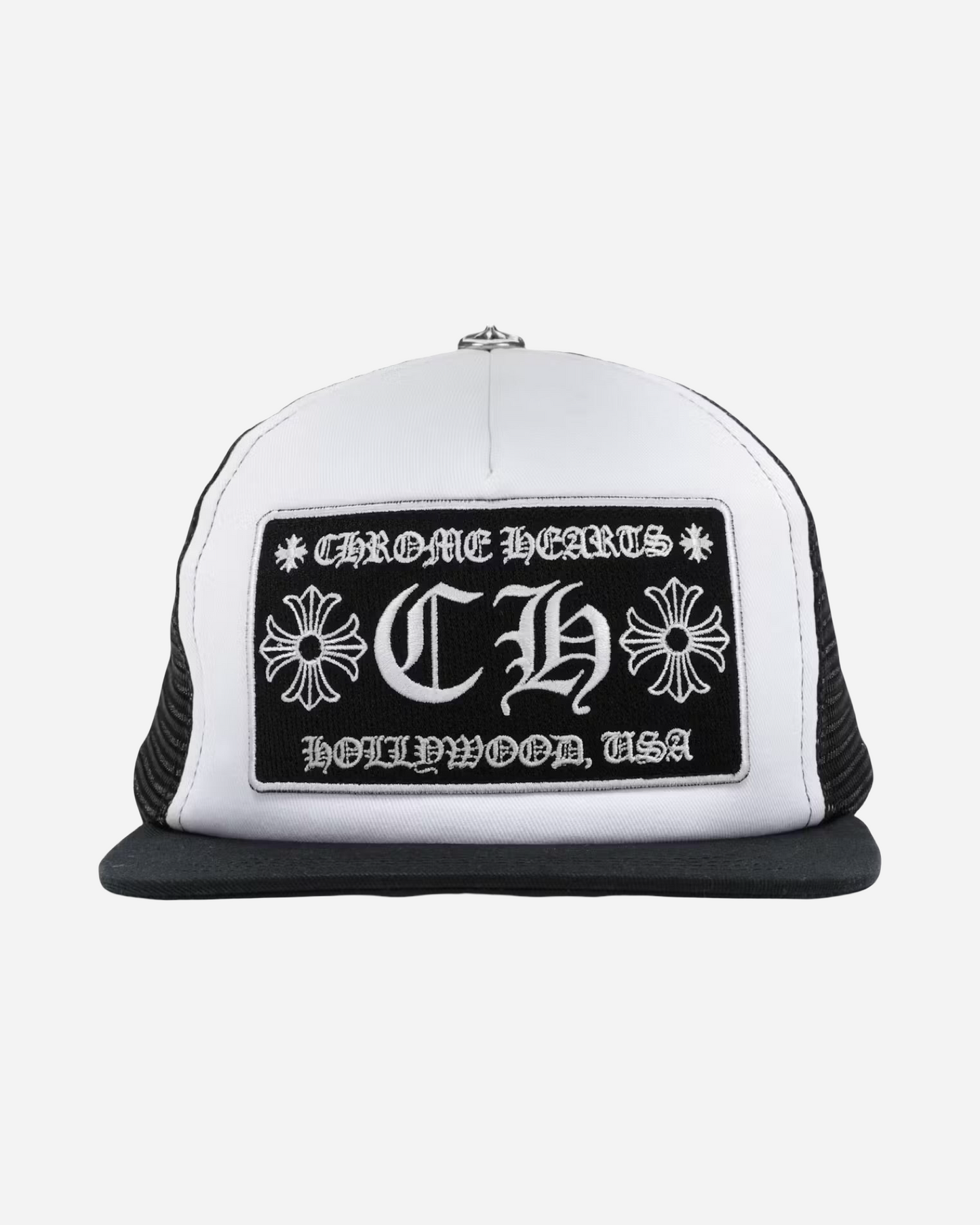 Chrome Hearts CH Hollywood Trucker Hat 'Black/White'