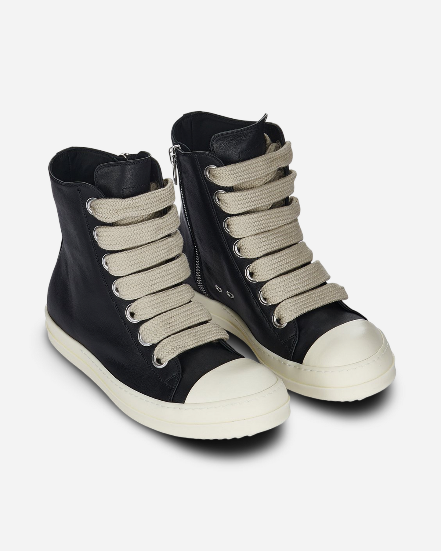 Rick Owens Porterville JumboLaced High Top Leather Sneakers 'Black'