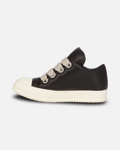 Rick Owens JumboLaced Padded Ramones Low Top Leather Sneakers 'Black/Milk'