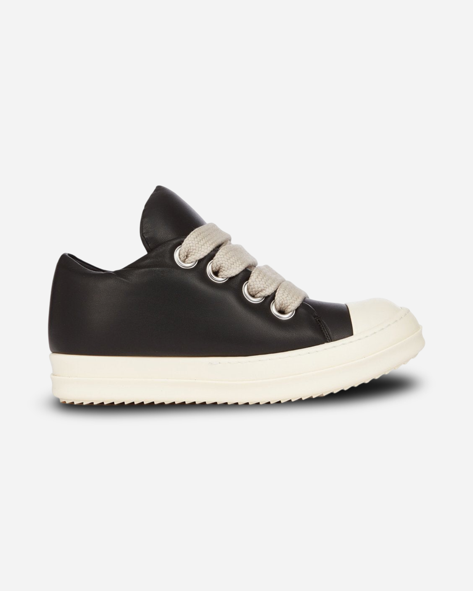 Rick Owens JumboLaced Padded Ramones Low Top Leather Sneakers 'Black/Milk'