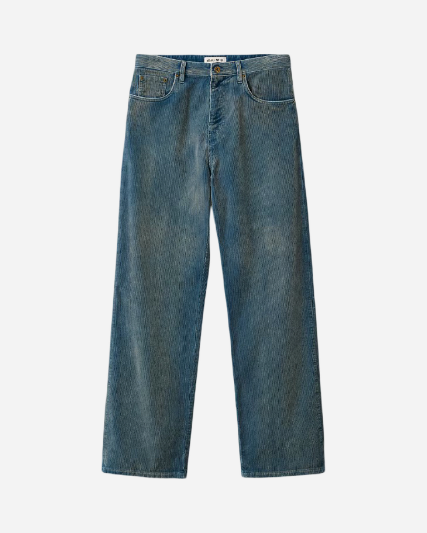 Miu Miu Washed Corduroy Pants 'Sapphire Blue'