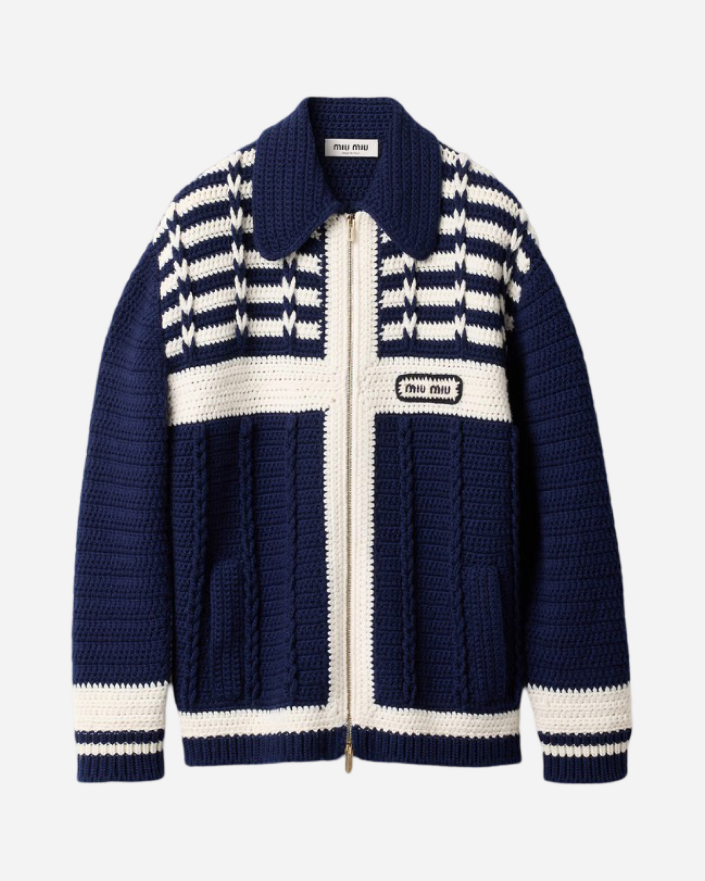 Miu Miu Washed Cashmere Cardigan 'Navy'