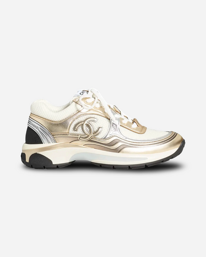 Chanel CC Logo Sneaker 'Gold Silver'