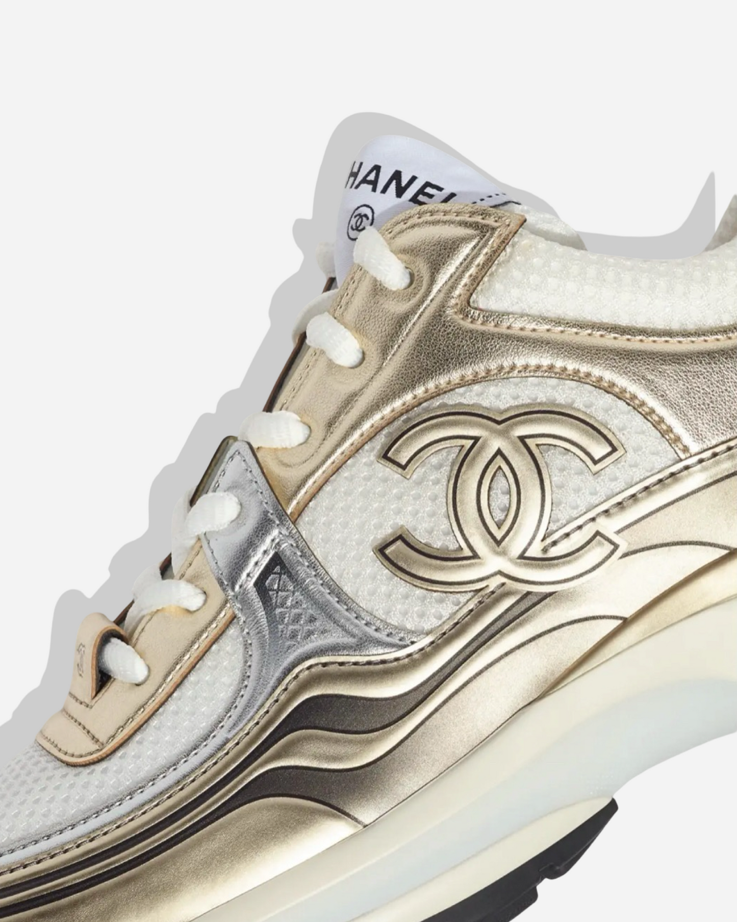 Chanel CC Logo Sneaker 'Gold Silver'