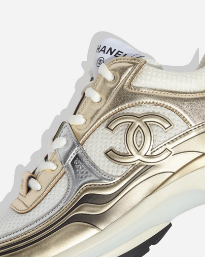 Chanel CC Logo Sneaker 'Gold Silver'