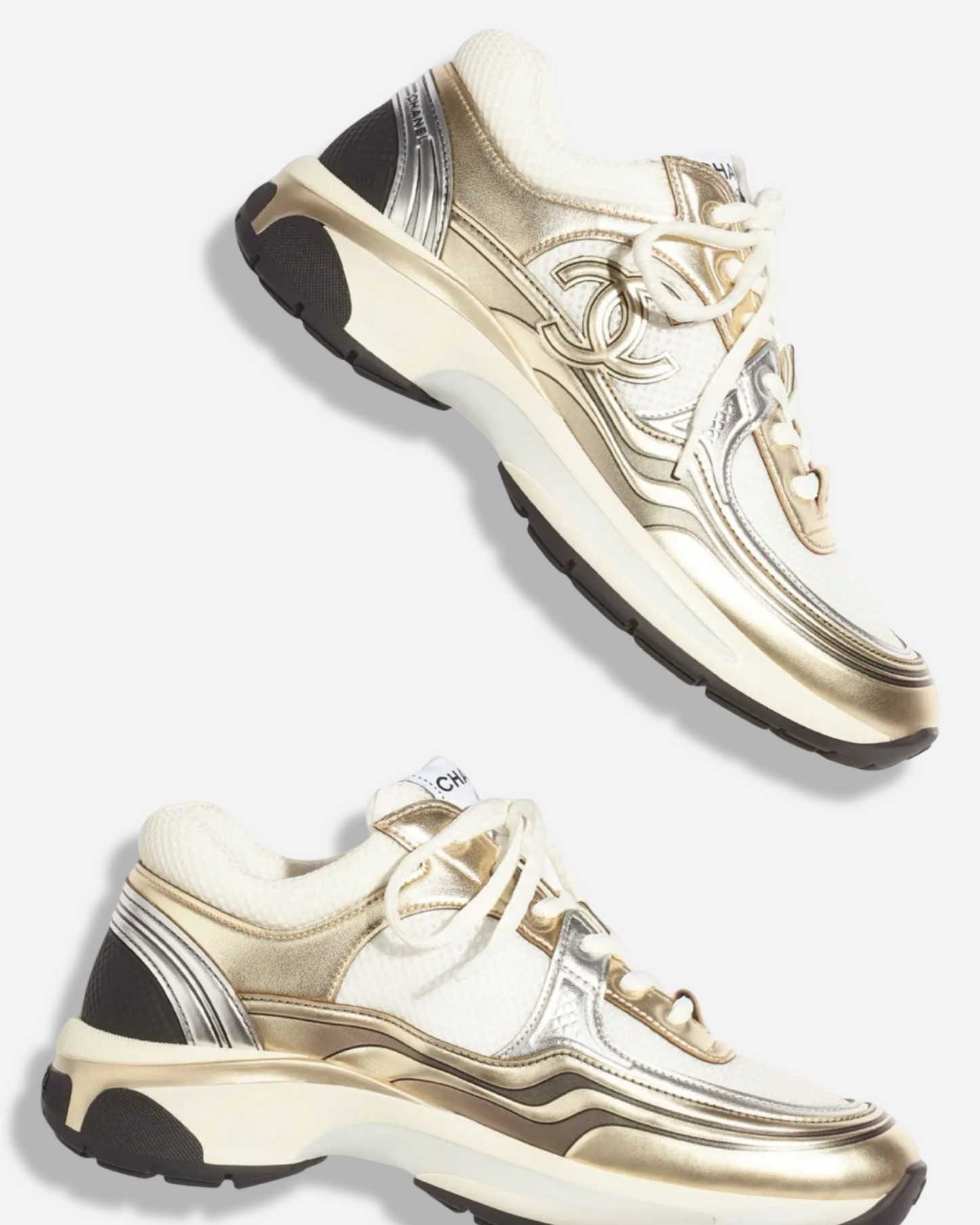 Chanel CC Logo Sneaker 'Gold Silver'