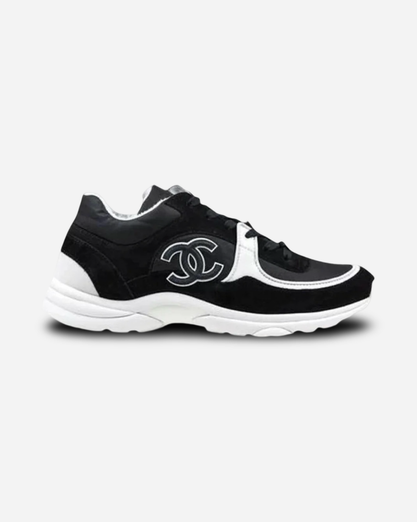 Chanel CC Logo Sneaker 'Black White Reflective'