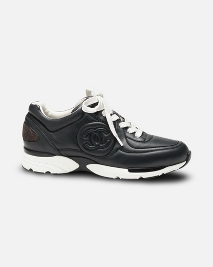 Chanel CC Logo Sneaker 'Calfskin Dark Grey'