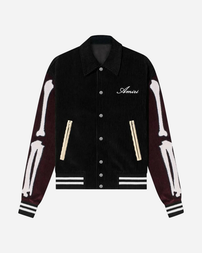Amiri Panneld Corduroy Bones Varsity Jacket