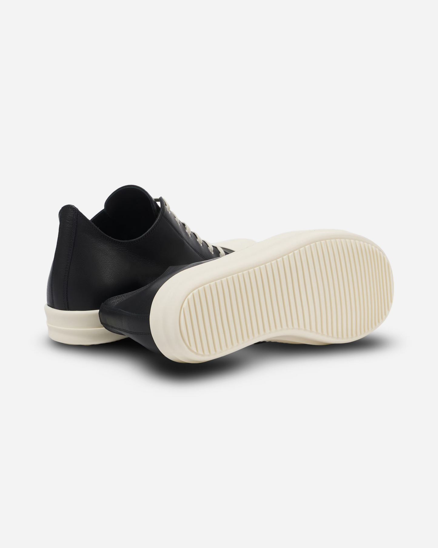 Rick Owens Mens Porterville Sneaks Low Top Leather Sneakers 'Black'