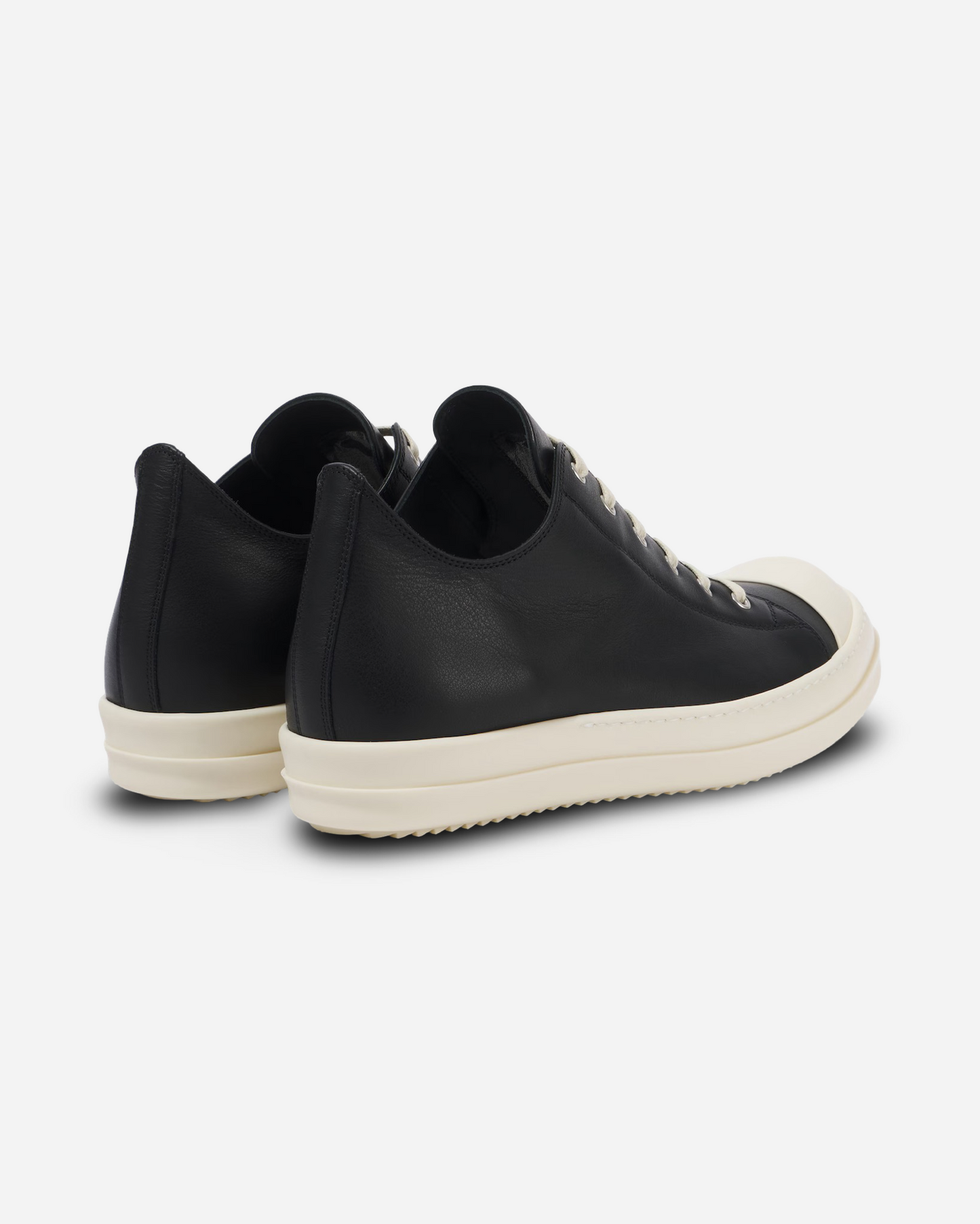 Rick Owens Mens Porterville Sneaks Low Top Leather Sneakers 'Black'