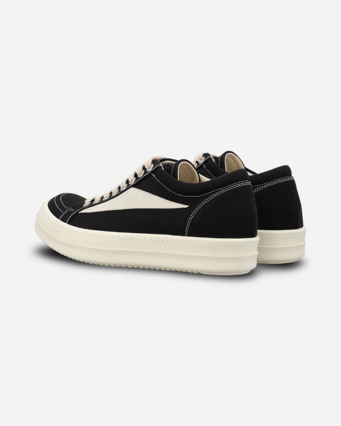 Rick Owens Black Vintage Low Top Canvas Sneakers