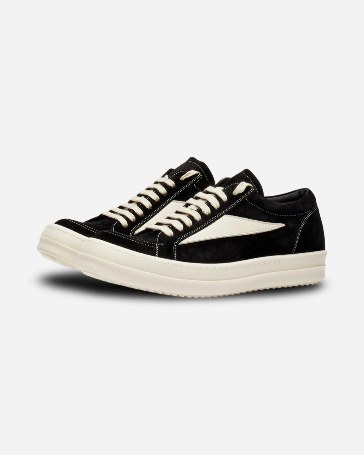 Rick Owens Black Vintage Low Top Canvas Sneakers