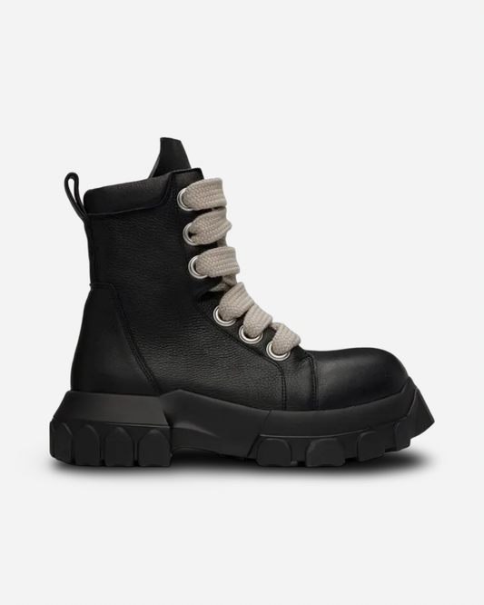 Rick Owens Off-White JumboLaced Bozo Tractor Boots In 99 Black