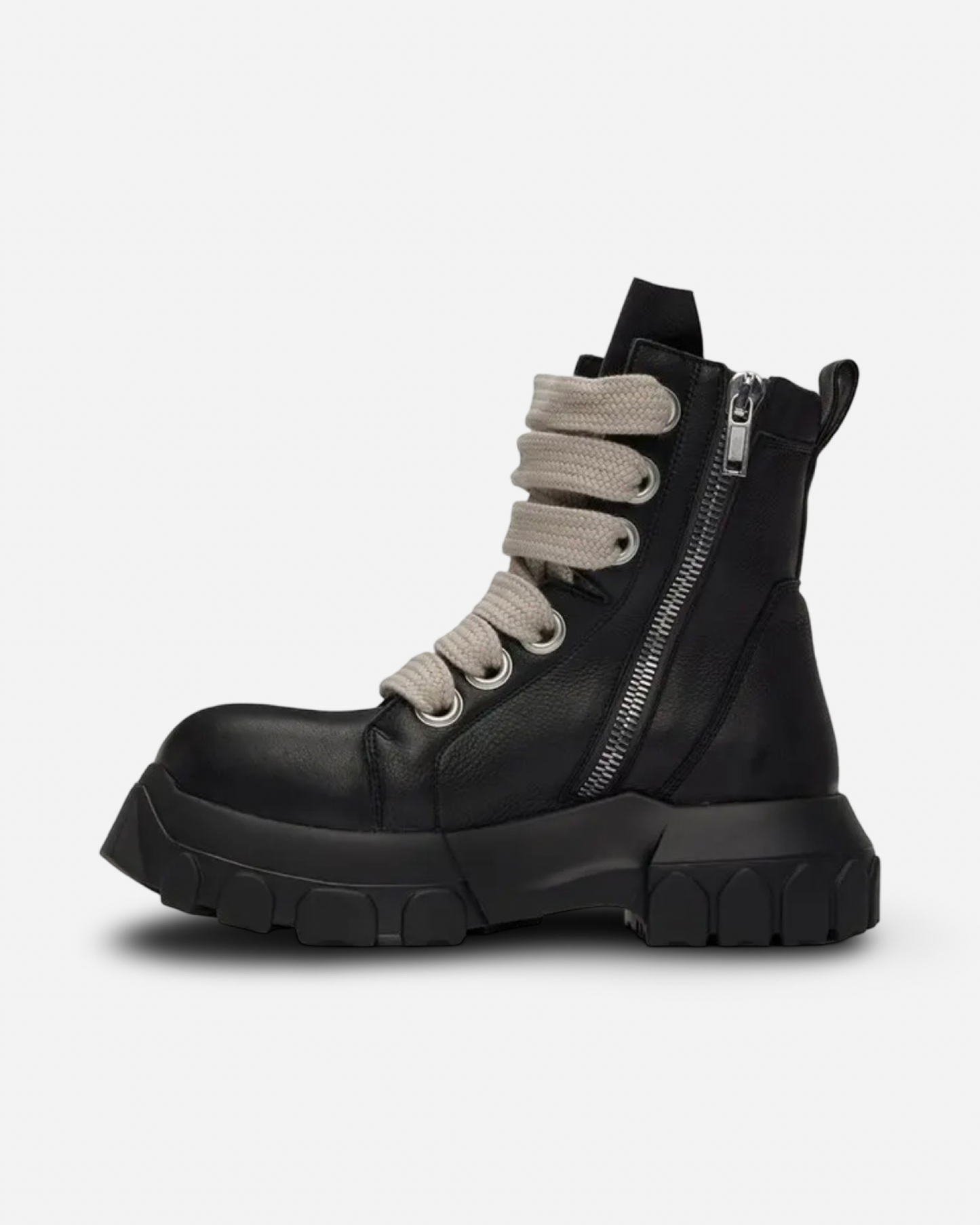 Rick Owens Off-White JumboLaced Bozo Tractor Boots In 99 Black