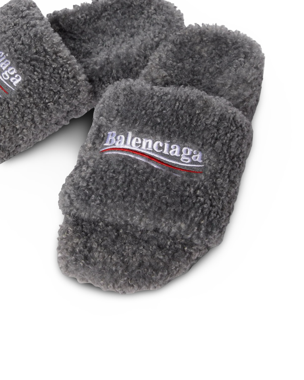 Balenciaga Political Campaign Furry Slide Sandal