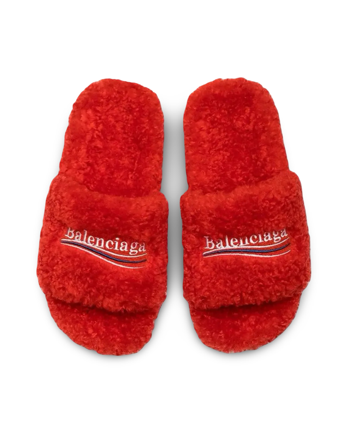 Balenciaga Political Campaign Furry Slide Sandle
