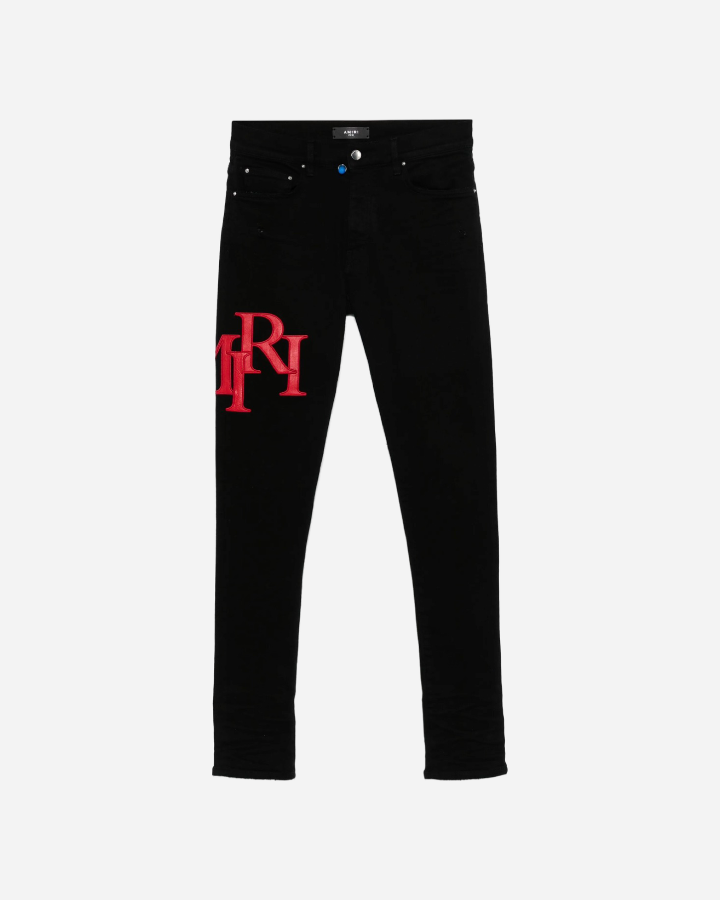 Amiri Staggered Logo Embroidered Jeans