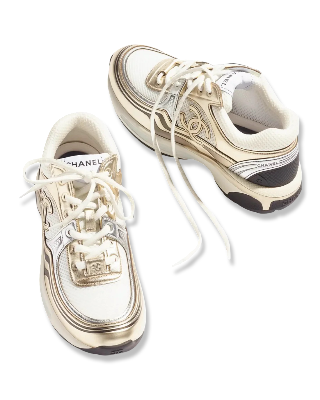 Chanel CC Logo Sneaker 'Gold Silver'