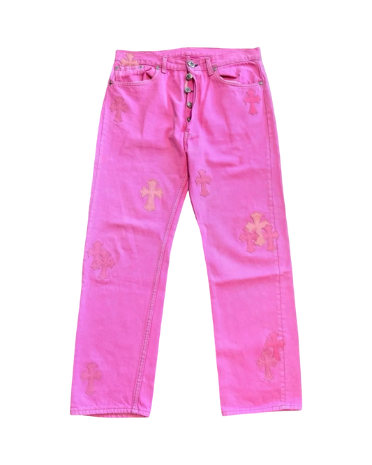 Chrome Hearts Levi's Sex Records Cross Patch Jeans 'Pink'