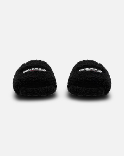 Balenciaga Political Campaign Furry Slide Sandal