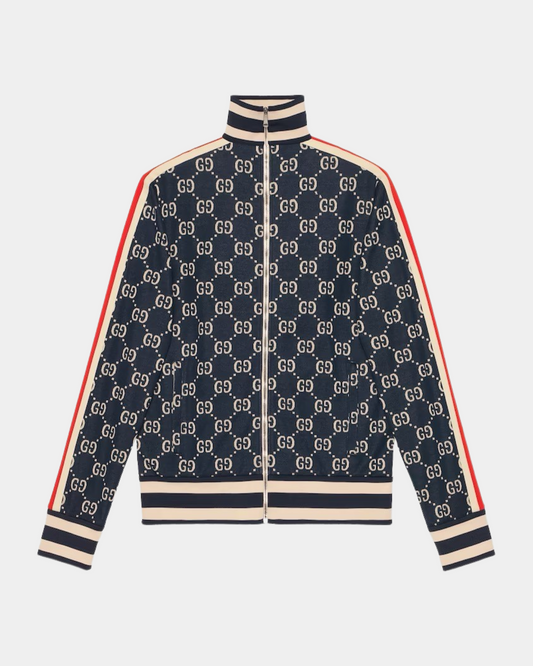 Gucci Jacquard Cotton Jacket Blue/Ivory - Creps City