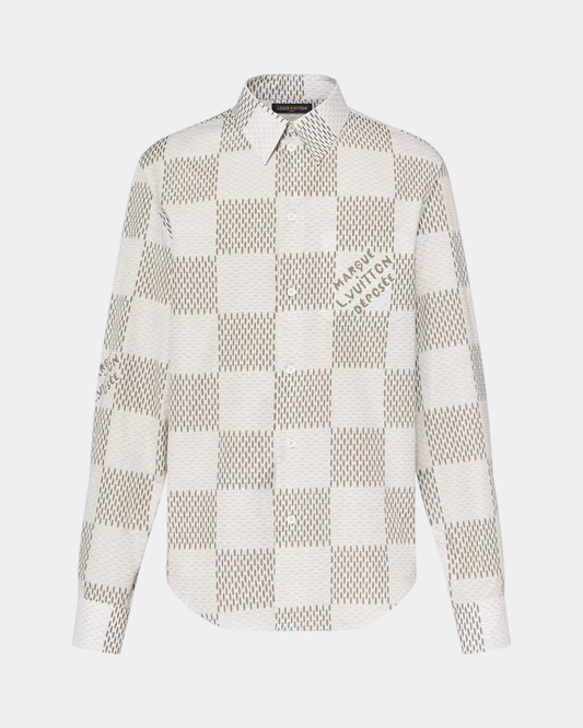 Louis Vuitton Damier Long-Sleeved Classic Cotton Shirt - Creps City