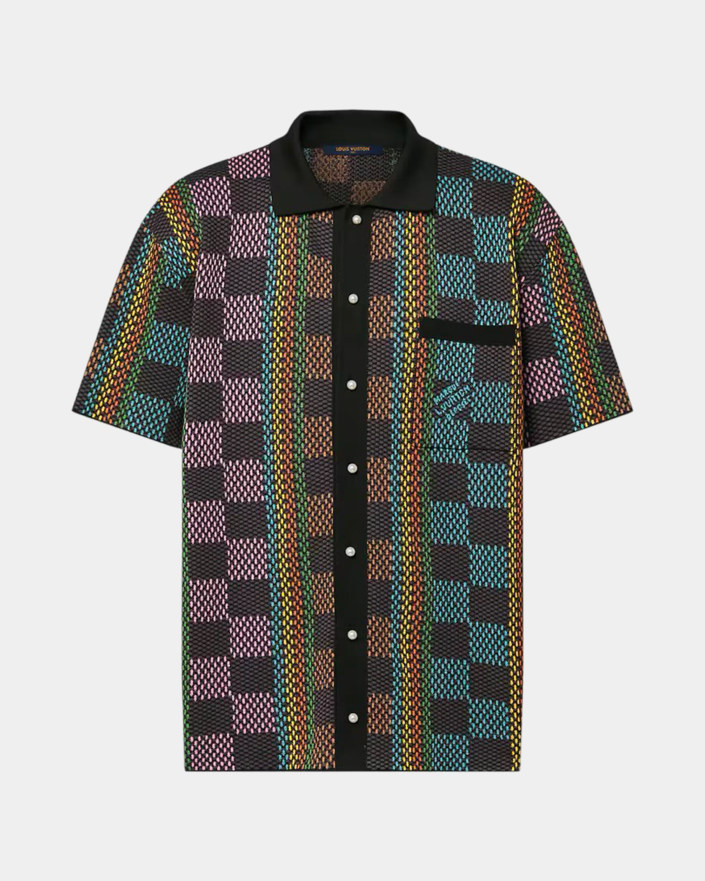 Louis Vuitton Damier Short-Sleeved Cotton Knit Shirt - Creps City