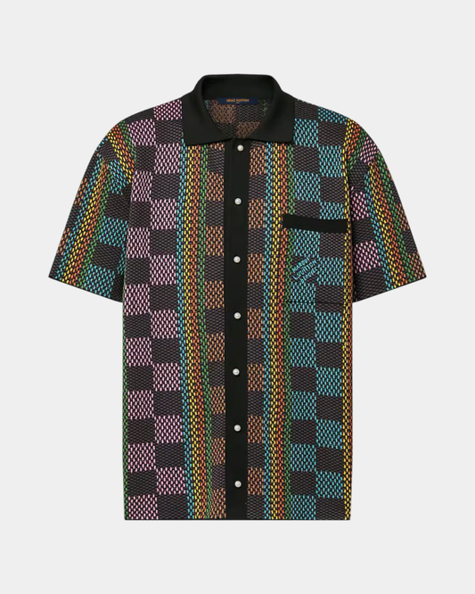 Louis Vuitton Damier Short-Sleeved Cotton Knit Shirt - Creps City