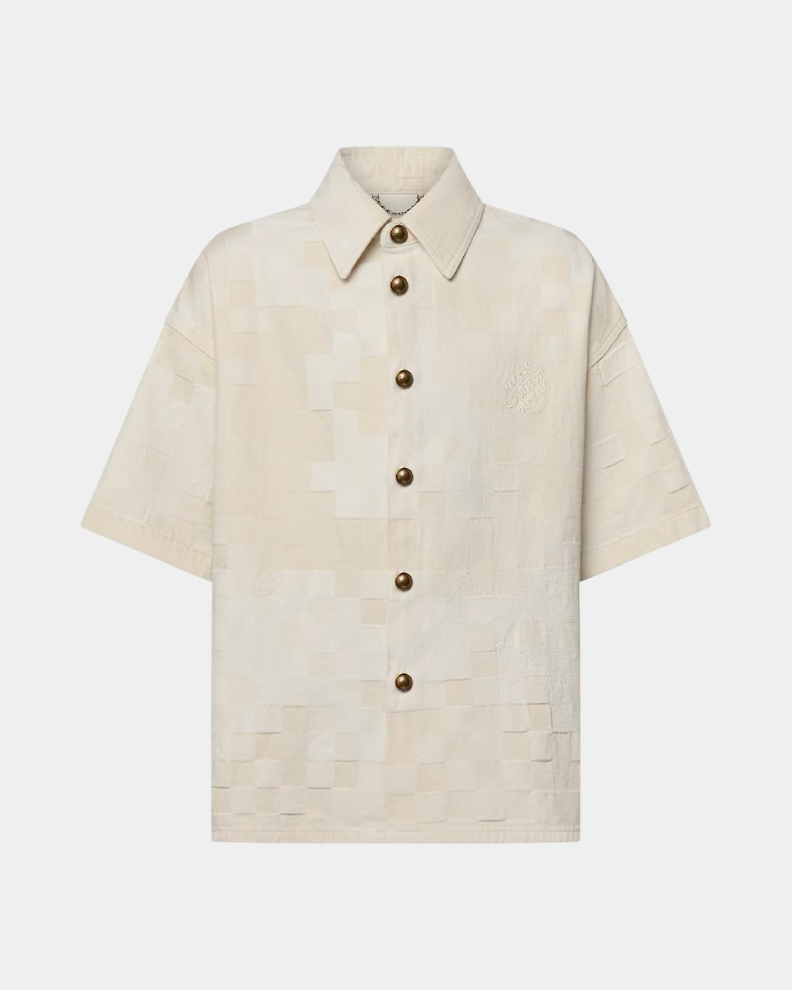 Louis Vuitton Damier Short-Sleeved Denim Shirt - Creps City