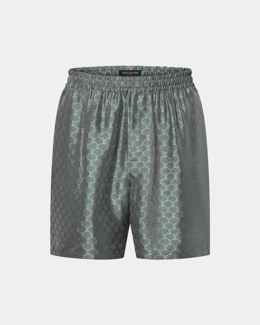Louis Vuitton Drawstring Jacquard Silk-Blend Shorts - Creps City