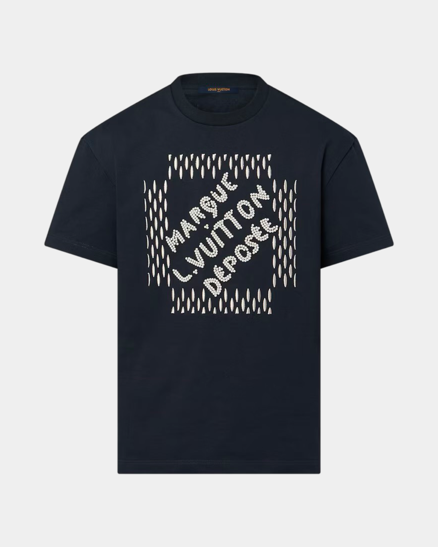 Louis Vuitton Embroidered Signature Cotton T-Shirt 'Noir' - Creps City