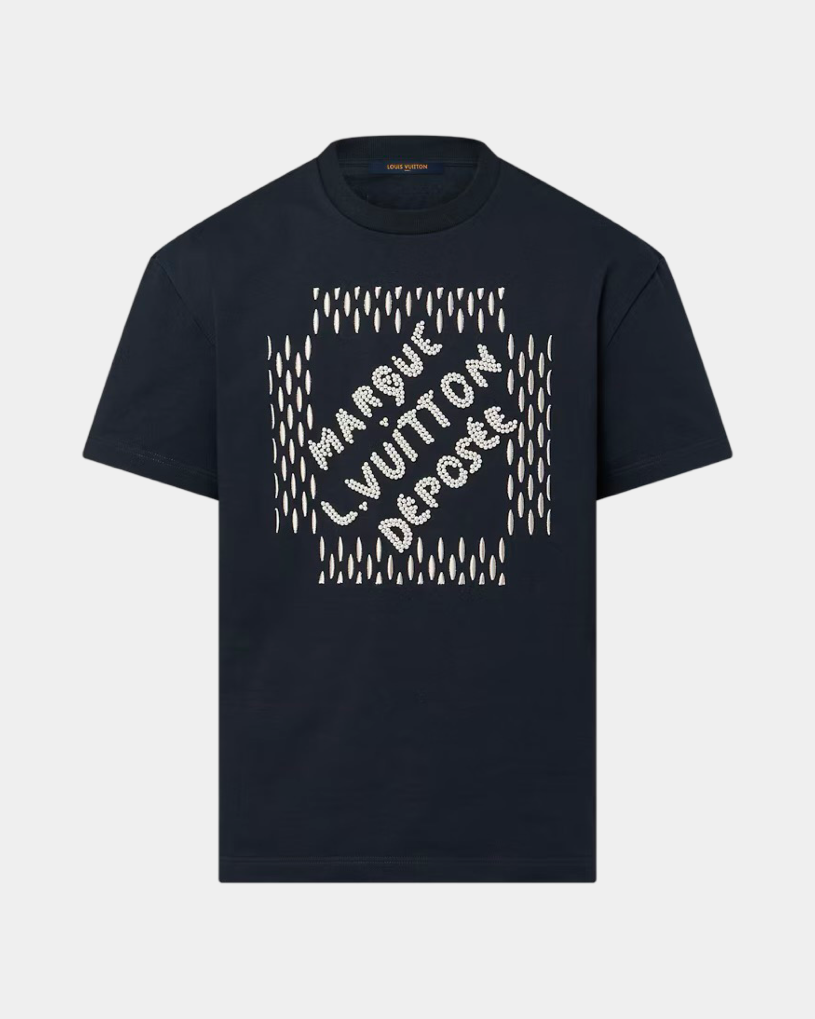 Louis Vuitton Embroidered Signature Cotton T-Shirt 'Noir' - Creps City