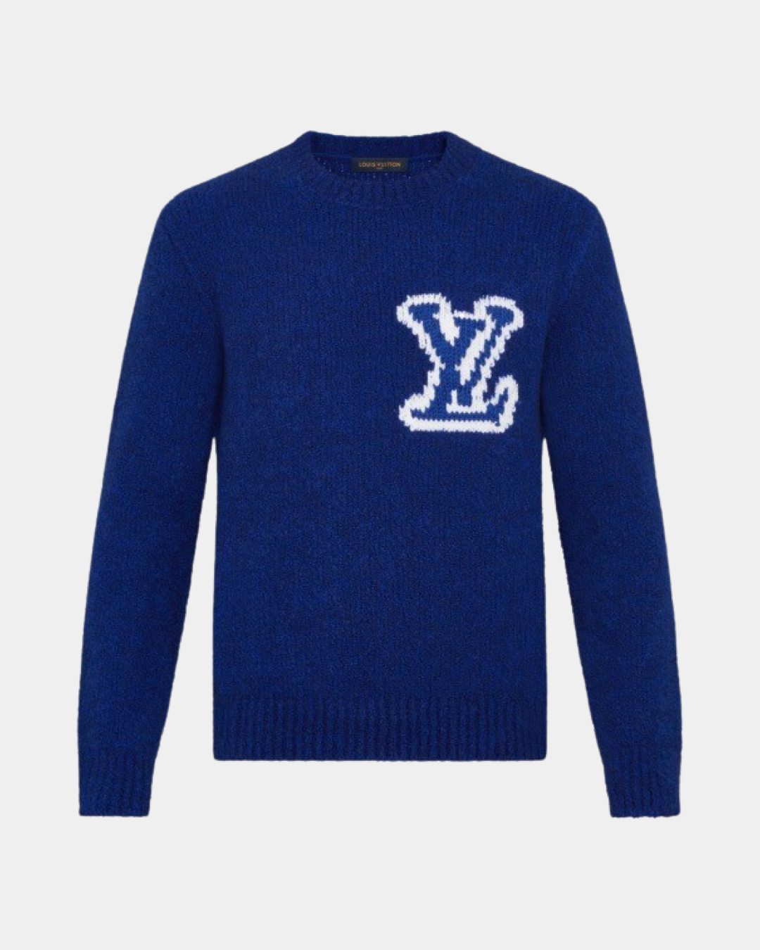 Louis Vuitton Intarsia Logo Sweater Blue - Creps City