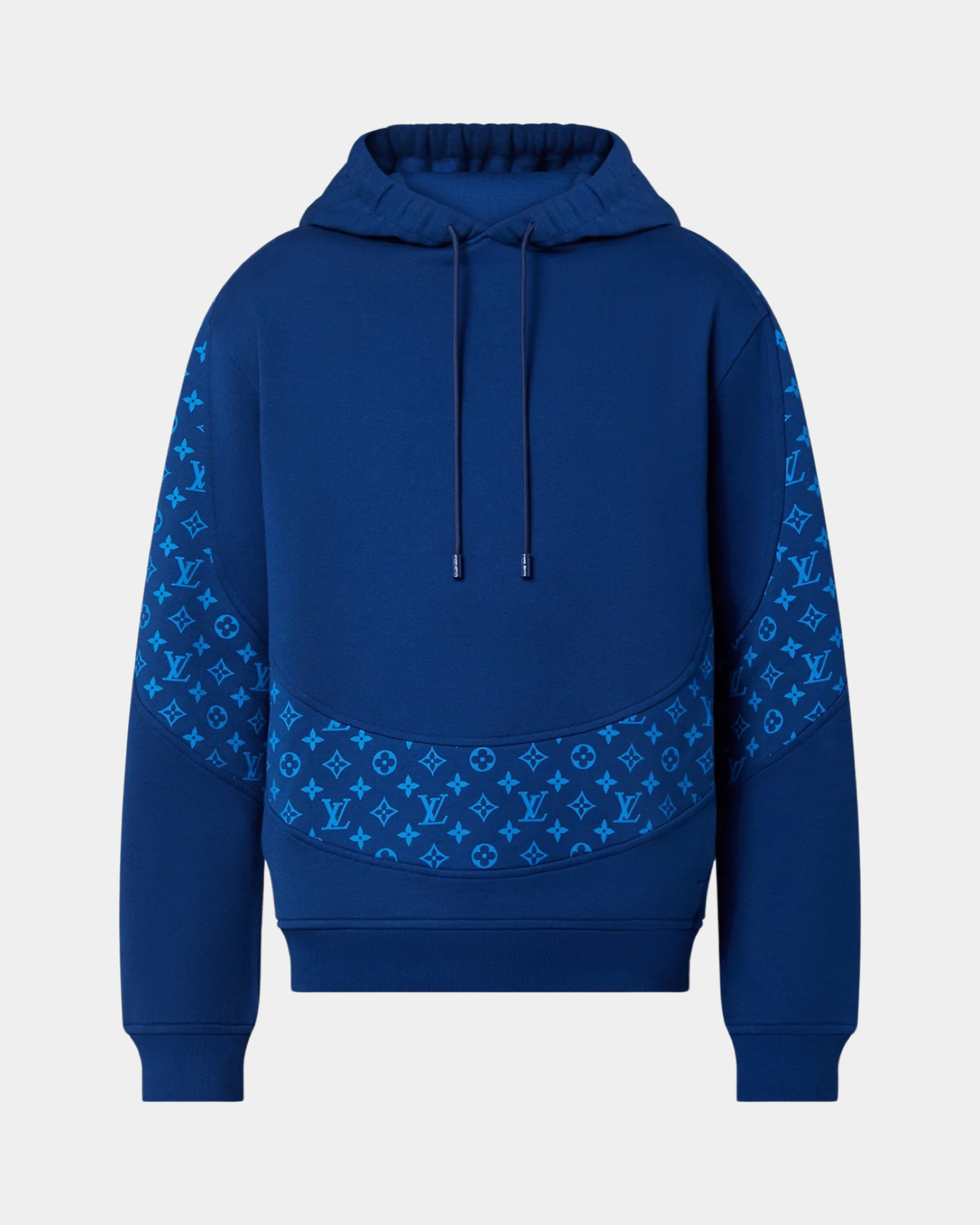 Louis Vuitton Monogram Circle Cut Hoodie Blue - Creps City
