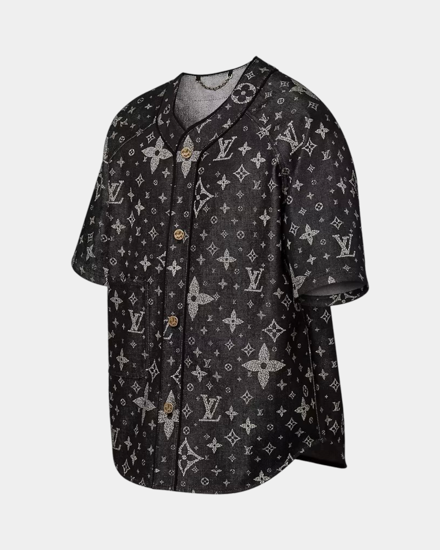 Louis Vuitton Monogram Denim Baseball Shirt - Creps City