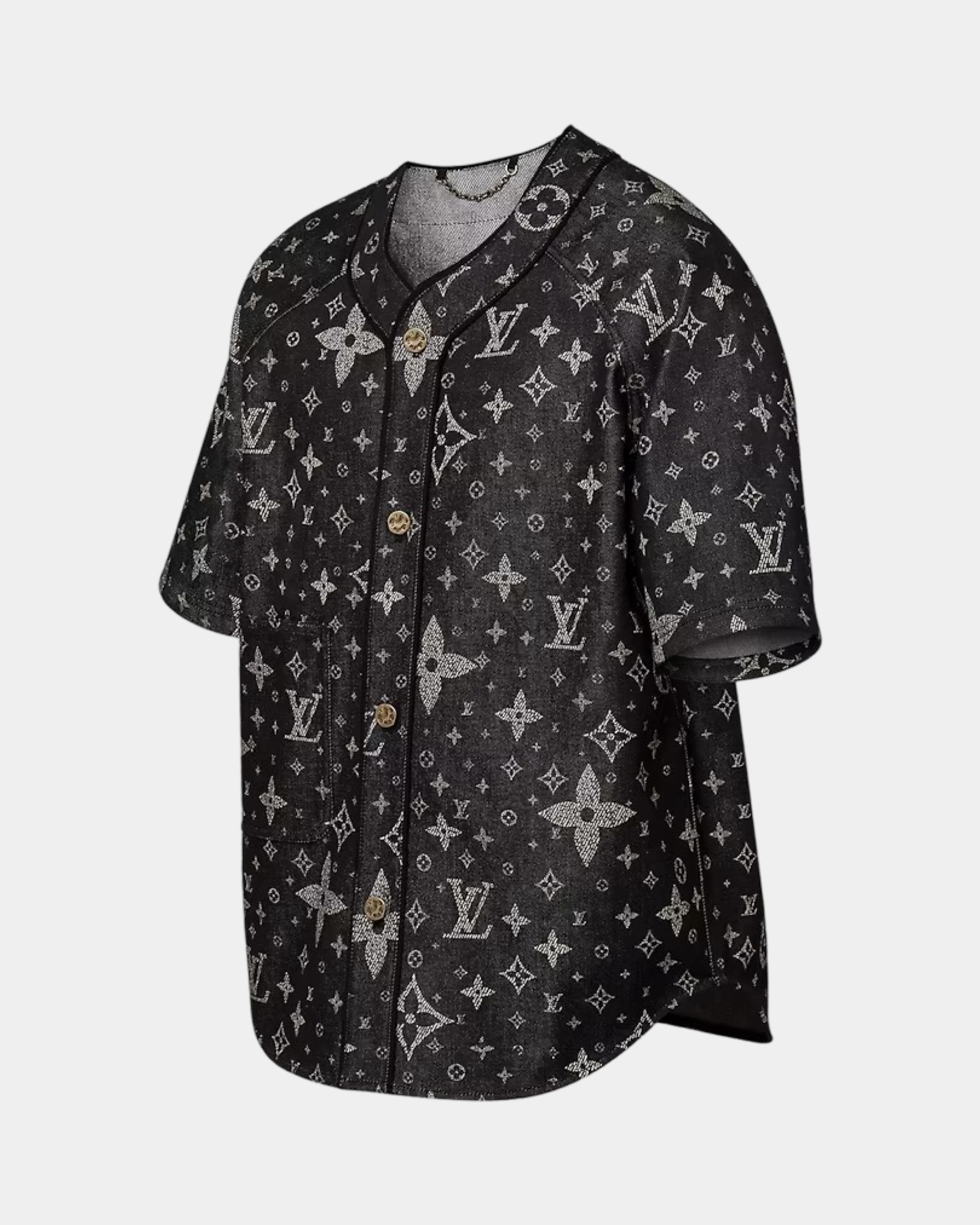 Louis Vuitton Monogram Denim Baseball Shirt - Creps City