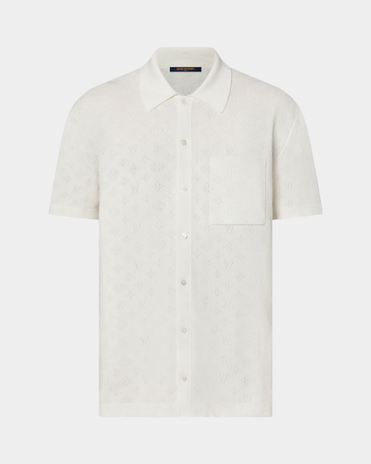 Louis Vuitton Monogram Pointelle Cotton Short-Sleeved Shirt - Creps City